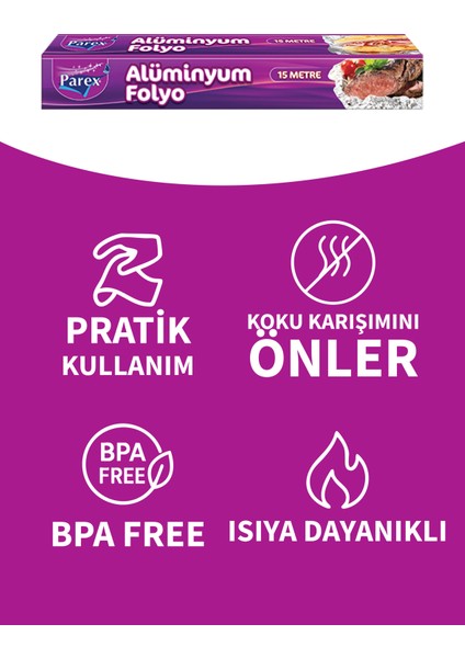 Alüminyum Folyo 15 Metre 24 Paket 1 Koli indirimleri