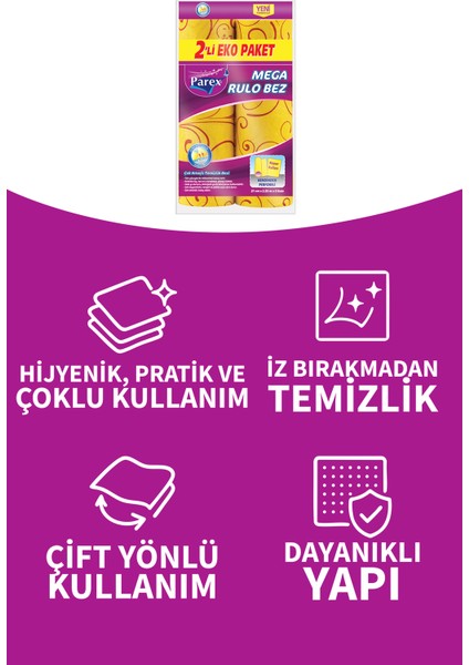 Mega Rulo Temizlik Bezi 2'li Eko Paket İkili Set fırsatları