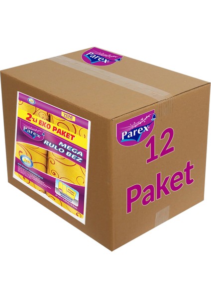 Mega Rulo Temizlik Bezi 2'li Eko 12 Paket 1 Koli modelleri