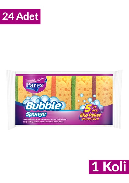Bubble Sünger Düz 5'li 24 Paket 1 Koli fiyatları