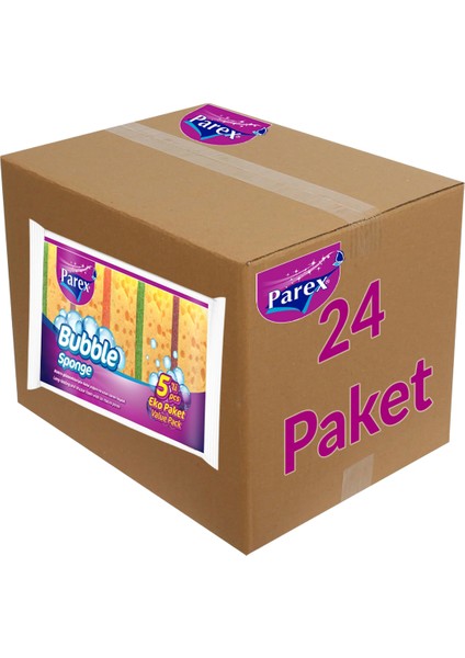 Bubble Sünger Düz 5'li 24 Paket 1 Koli modelleri
