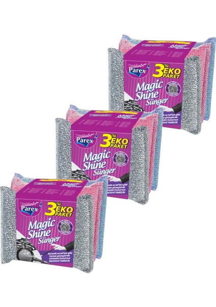 Magic Shine Sünger 3’lü Paket Üçlü Set
