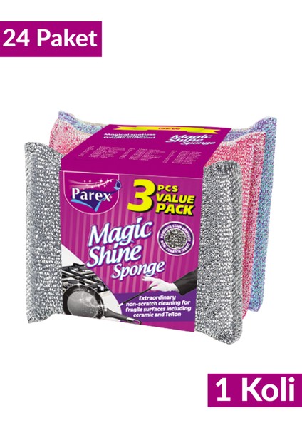 Magic Shine Sünger 3’lü 24 Paket 1 Koli fiyatları