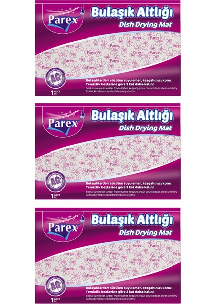 Bulaşık Altlığı 46 x 30 cm Üçlü Set
