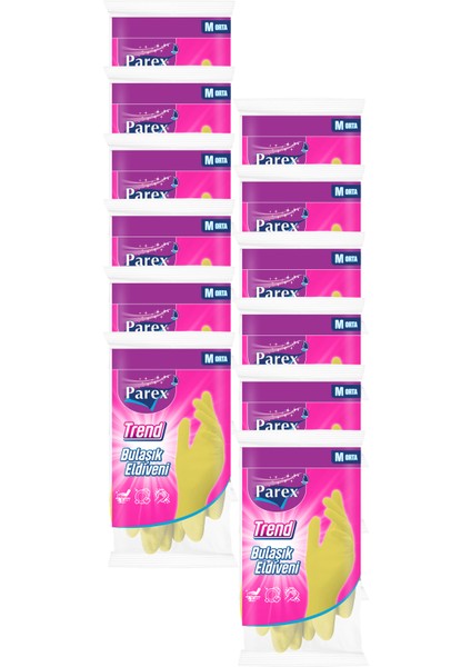 Trend Bulaşık Eldiveni Orta Boy 12 Paket 1 Koli