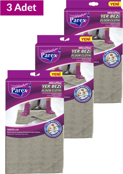 Mikrofiber Yer Bezi 50 x 55 cm Üçlü Set fiyatları