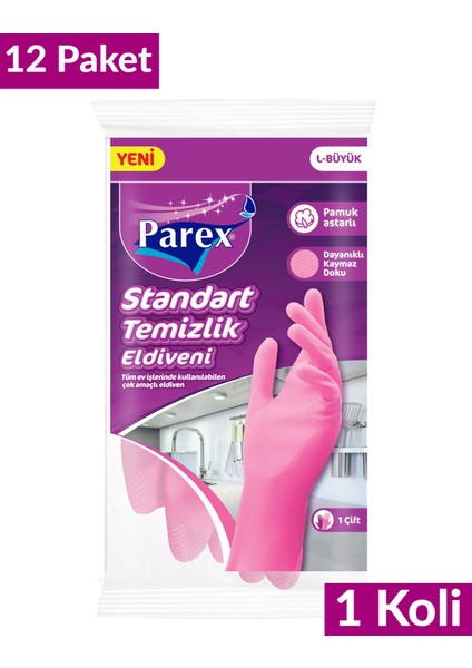 Standart Eldiven Büyük Boy 12 Paket 1 Koli fiyatları