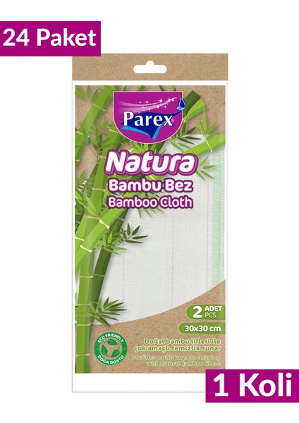 Natura Bambu Bez 2'li 30 x 30 cm 24 Paket 1 Koli fiyatları