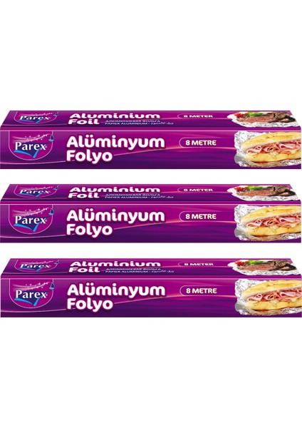 Alüminyum Folyo 8 Metre Üçlü Set
