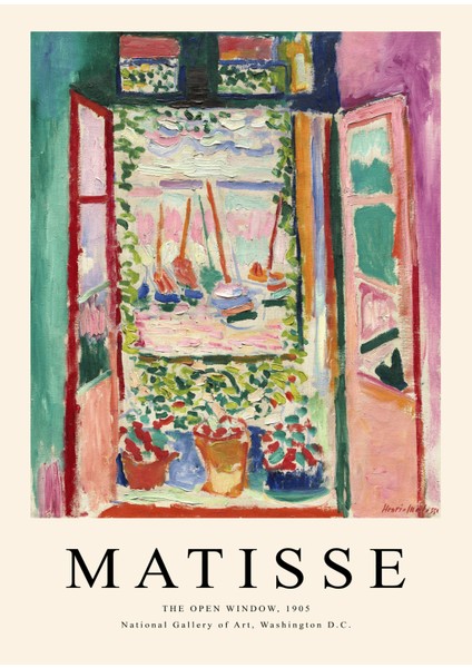Lüks Duvar Dekoru | Henri Matisse ''Açık Pencere" Sanat Posteri/Çerçevesiz - 50X70 fiyatları