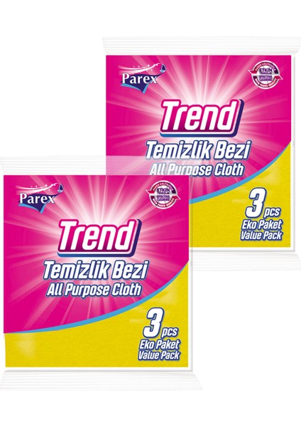 Trend Temizlik Bezi 3'lü Paket İkili Set