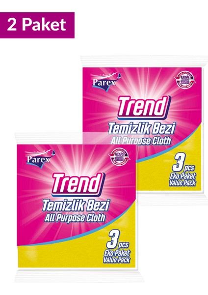 Trend Temizlik Bezi 3'lü Paket İkili Set fiyatları
