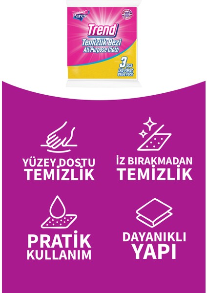 Trend Temizlik Bezi 3'lü Paket İkili Set fırsatları