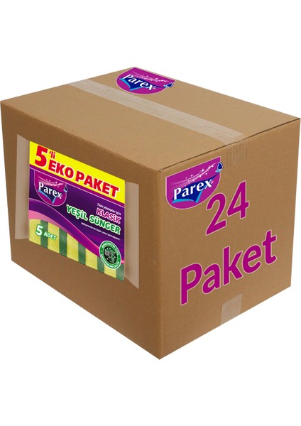 Klasik Yeşil Sünger Düz 5'li 24 Paket 1 Koli modelleri