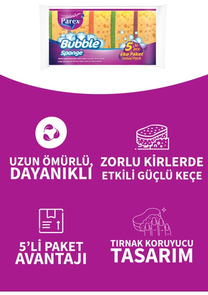 Bubble Sünger Düz 5'li fiyatları