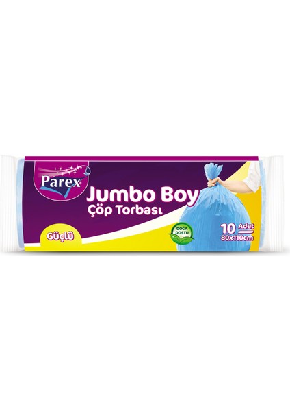 Güçlü Çöp Torbası Jumbo Boy 10'lu 80 x 110 cm 25 Paket 1 Koli