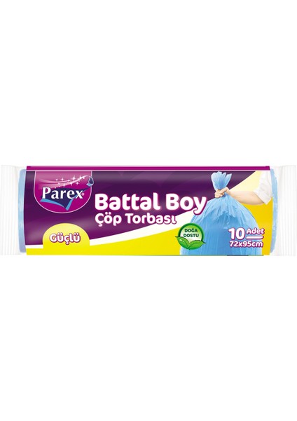 Güçlü Çöp Torbası Battal Boy 10'lu 72 x 95 cm 50 Paket 1 Koli
