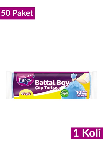 Güçlü Çöp Torbası Battal Boy 10'lu 72 x 95 cm 50 Paket 1 Koli fiyatları