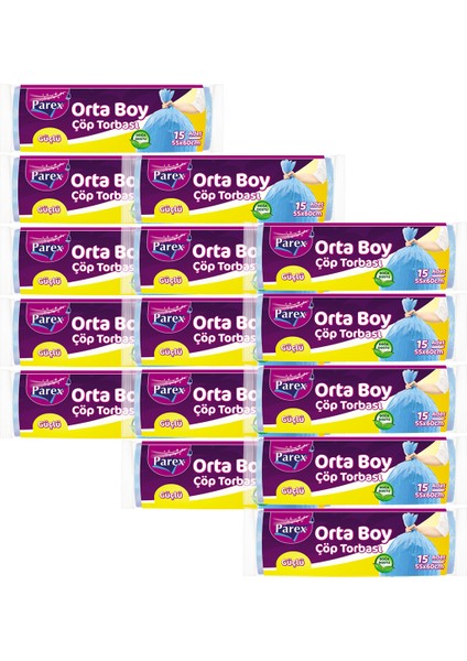Güçlü Çöp Torbası Orta Boy 15'li 55 x 60 cm 15 Paket
