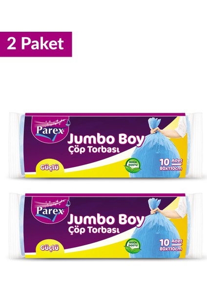 Güçlü Çöp Torbası Jumbo Boy 10'lu 80 x 110 cm İkili Set fiyatları