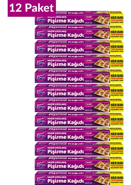 Hazır Kesilmiş Pişirme Kağıdı 10’lu 42 x 37 Cm 12 Paket modelleri