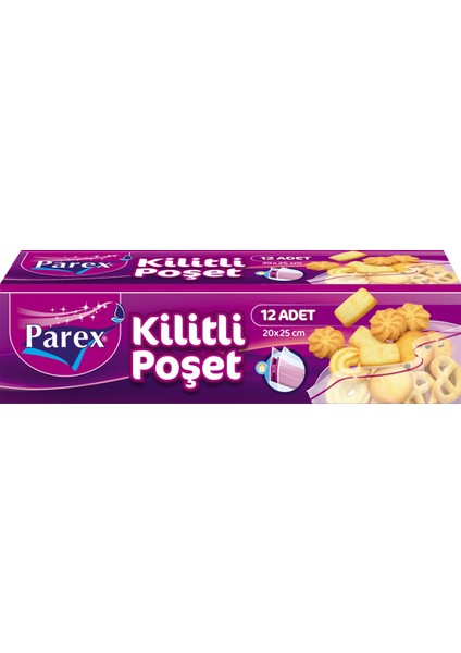 Kilitli Buzdolabı Poşeti Küçük Boy 12'li 20 x 25 Cm 24 Paket 1 Koli