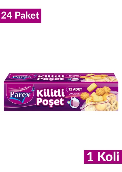 Kilitli Buzdolabı Poşeti Küçük Boy 12'li 20 x 25 Cm 24 Paket 1 Koli fiyatları