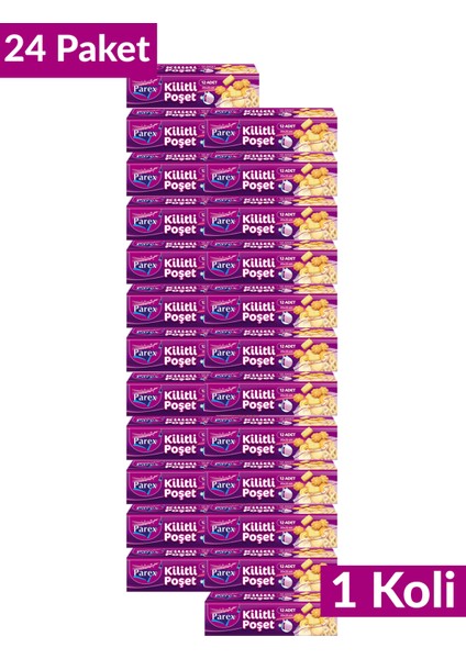 Kilitli Buzdolabı Poşeti Küçük Boy 12'li 20 x 25 Cm 24 Paket 1 Koli fırsatları