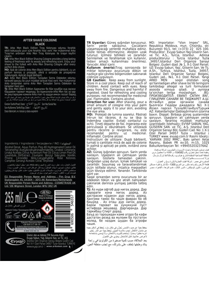 Men Black Tıraş Sonrası Kolonya 4 x 255 ml fırsatları