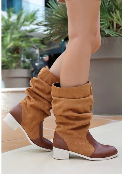 Jolin Taba Cilt Süet Detaylı Bot fiyatları