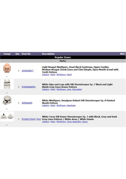 Minifigür Star Wars First Order Stormtrooper (Pointed Mouth Pattern) SW0905 fiyatları