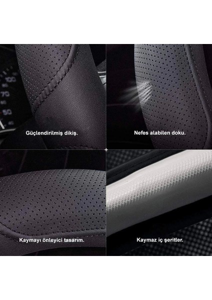 MC1003NR Premium Suni Deri Direksiyon Kılıfı Kırmızı indirimleri