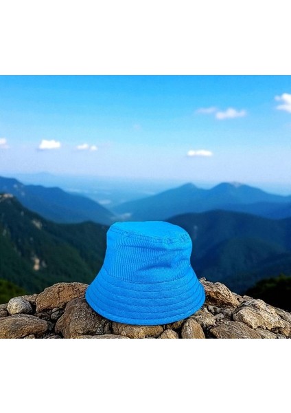 Kova Şapka Balıkçı Şapka Bucket Hat Mavi