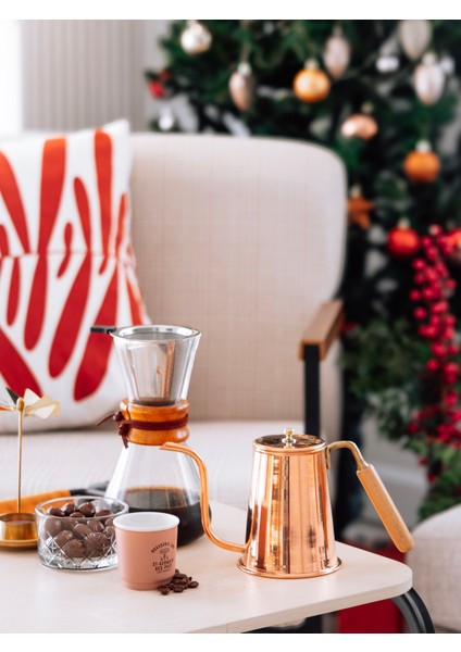 Bakır Demlik Modern Kahve Demliği Model Bakır Renk