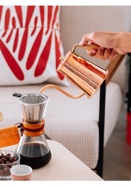 Bakır Demlik Modern Kahve Demliği Model Bakır Renk fırsatları