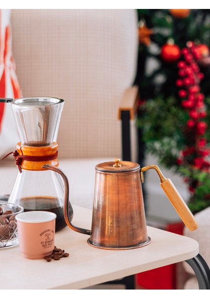 Bakır Demlik Modern Kahve Demliği Model Oksitli Renk