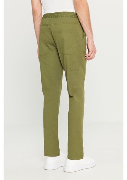 Oversize Bol Kesim Beli Bağlamalı Pamuklu Esnek Armürlü Yan Cepli Pantolon