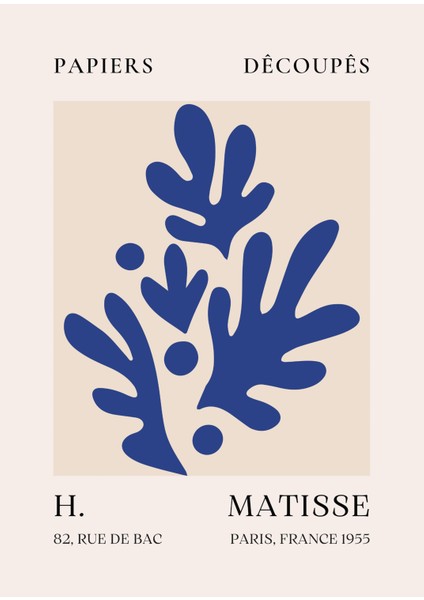 Henri Matisse "Papiers Découpés" Posteri | Mavi Bitki Formu/Çerçevesiz - 50X70 fiyatları