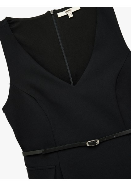 Kolsuz V Yaka Kemer Detaylı Bluz indirimleri