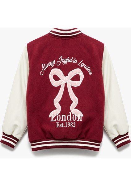 Kurdele Işlemeli Uzun Kollu Bomber Kolej Ceket fiyatları