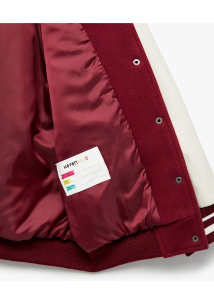 Kurdele Işlemeli Uzun Kollu Bomber Kolej Ceket fırsatları