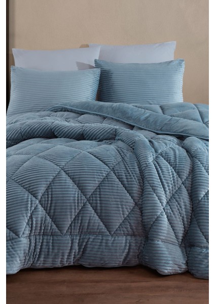 Premium Soft Çift Kişilik Yorgan Seti Indigo