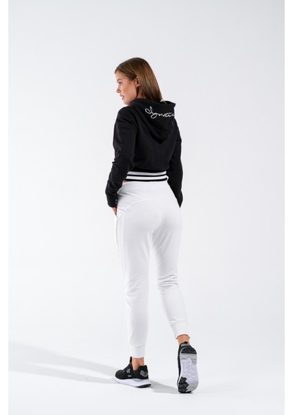 Kadın Kapüşonlu Crop Sweatshirt