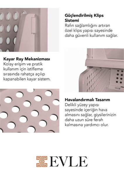 3'lü Modüler Raf Seti – Kayar Mekanizmalı Dolap Içi Düzenleyici, Pudra, 33,5 x 43 x 55.5 cm indirimleri