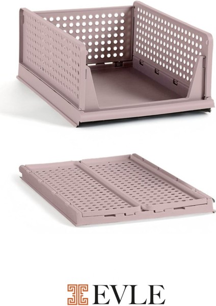 3'lü Modüler Raf Seti – Kayar Mekanizmalı Dolap Içi Düzenleyici, Pudra, 33,5 x 43 x 55.5 cm