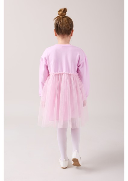 Fiyonk Nakış Detaylı Tüllü Kız Çocuk Elbise modelleri