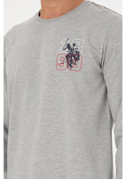 Erkek Gri Melanj Pijama Takım 50301716-VR086