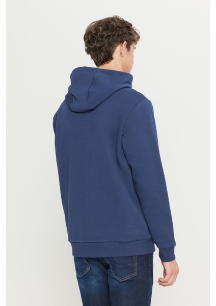 Erkek Lacivert Standart Fit Normal Kesim Içi Polarlı 3 Iplik Kapüşonlu Fermuarlı Sweatshirt Ceket indirimleri