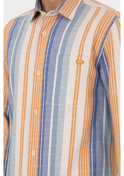 Erkek Saks Gömlek Desenli 50291243-VR045