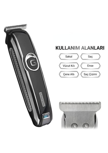 Artıtech Şarjlı Traş Makinesi Saç Sakal Kesme Ense Vücut Kılı Çizim Epilasyon Öncesi Tüy Kısaltma AR-605